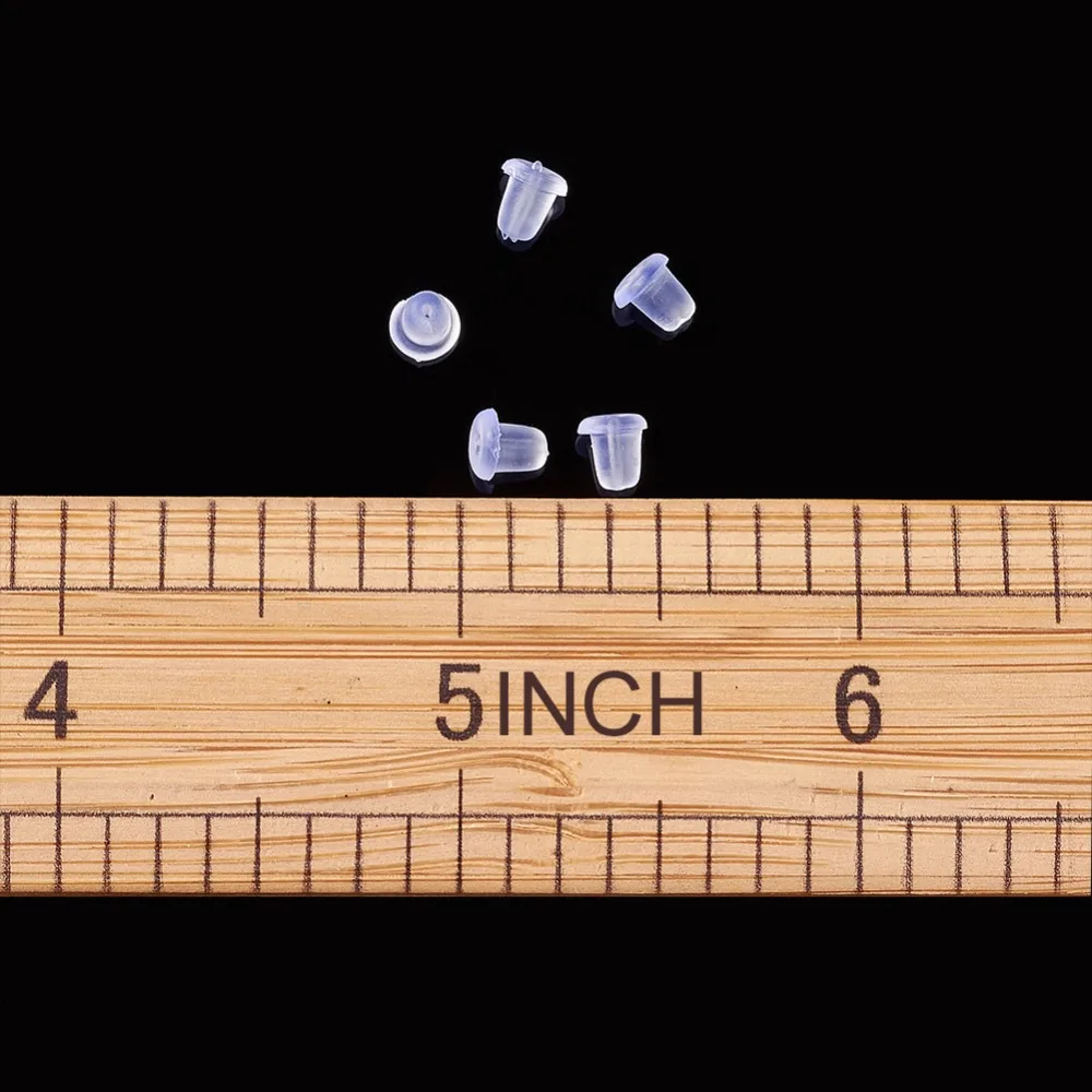 Пластиковые серьги вкладыши 500 шт. прозрачные 5x5x4 мм отверстие: 0 5 для DIY