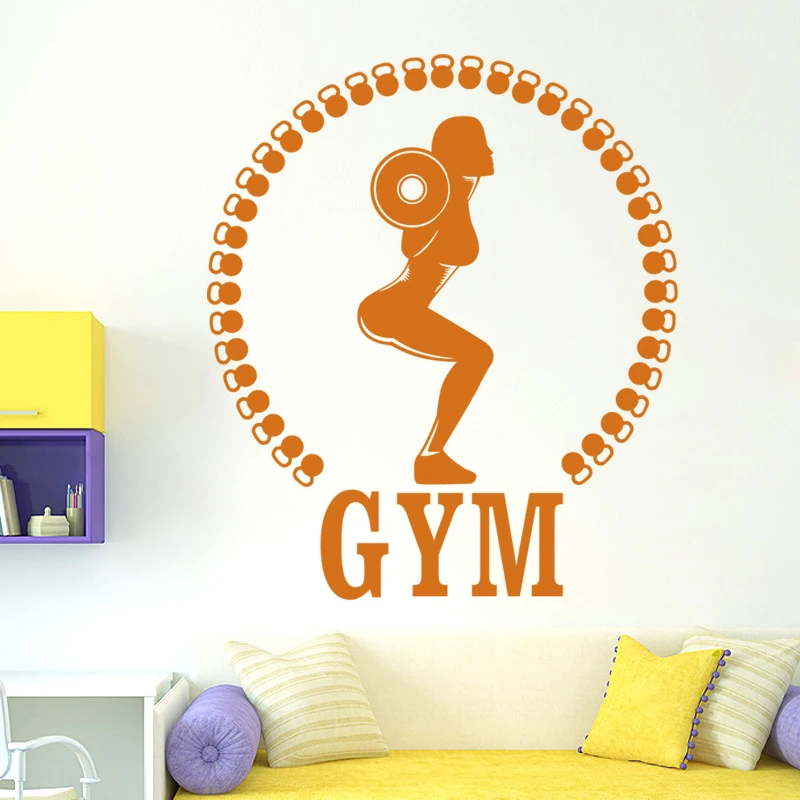 Фитнес наклейка штанга гимнастического зала Стикеры Бодибилдинг Плакаты