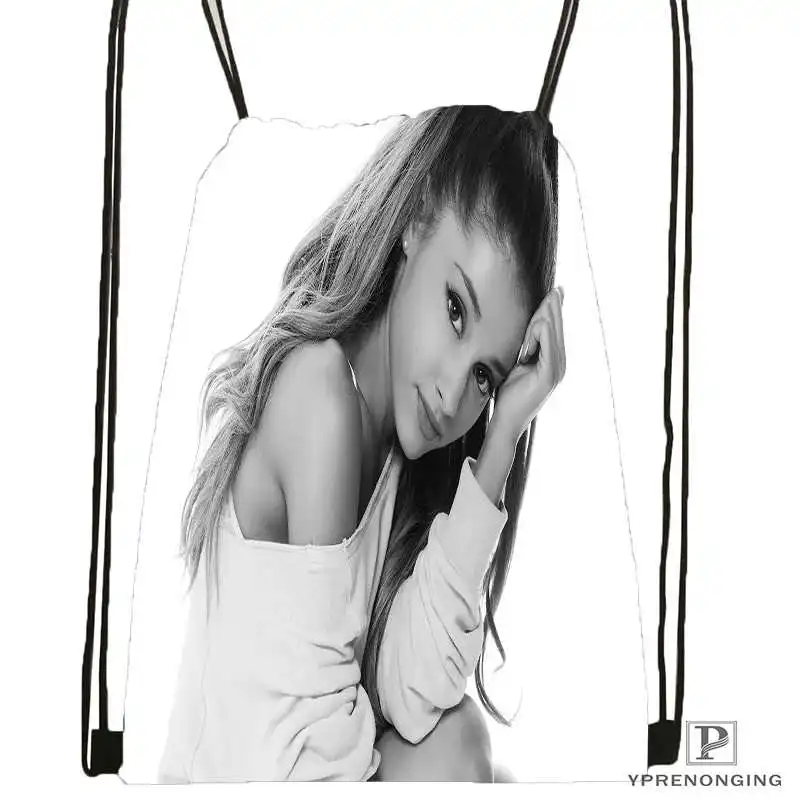 Drawstring Backpack На заказ Ariana Grande#10 походная сумка на шнурке милый рюкзак для детей(черная спинка) 31x40 см#180531-02-42 - Цвет: Drawstring Backpack
