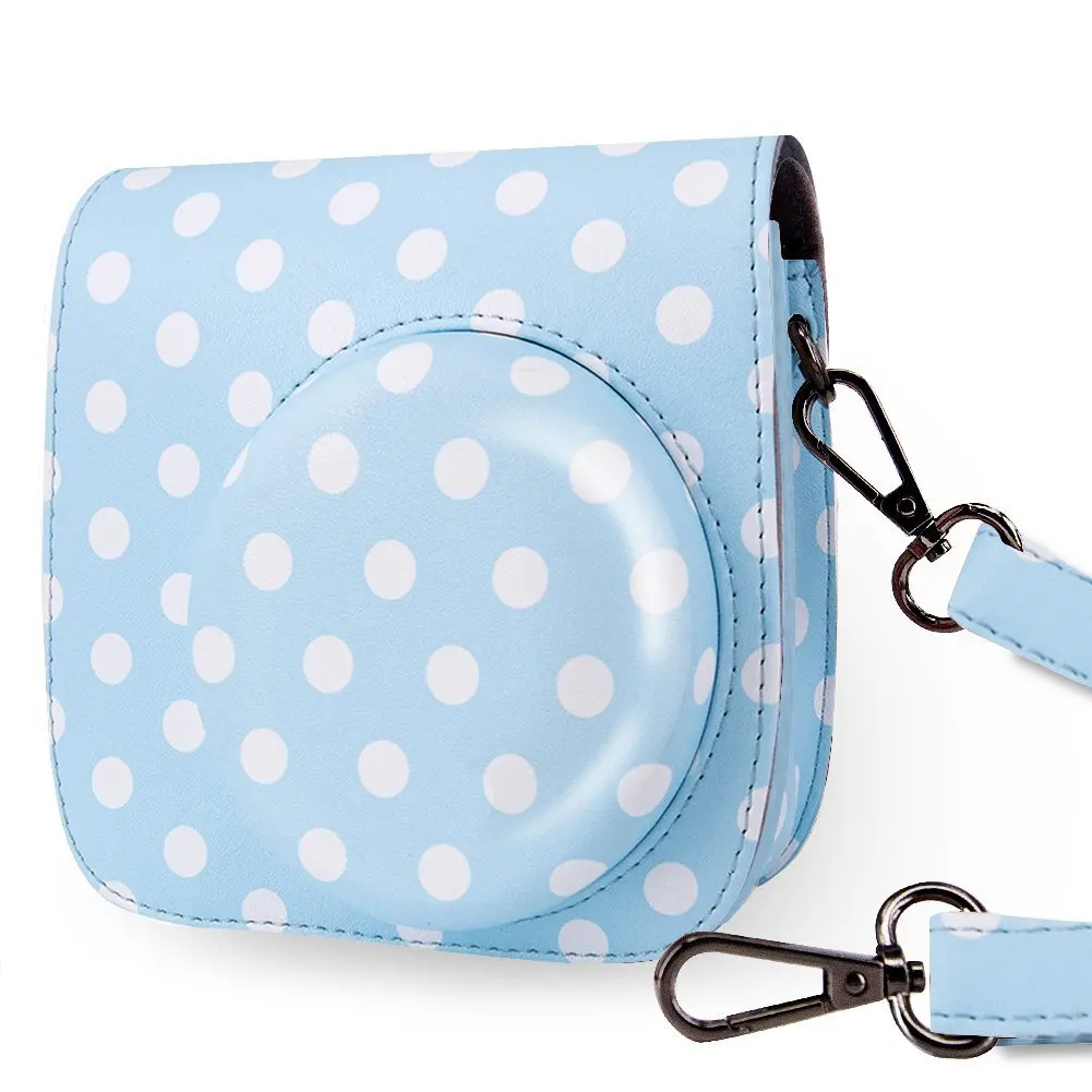 Чехол из искусственной кожи Instax Mini 9 для камеры синяя точка Fujifilm 8 мгновенная