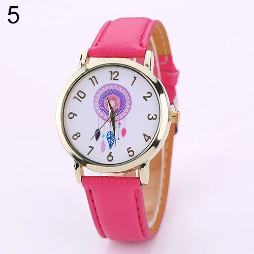 Женщин Dream Catcher часы перья циферблат искусственная кожа аналоговые кварцевые