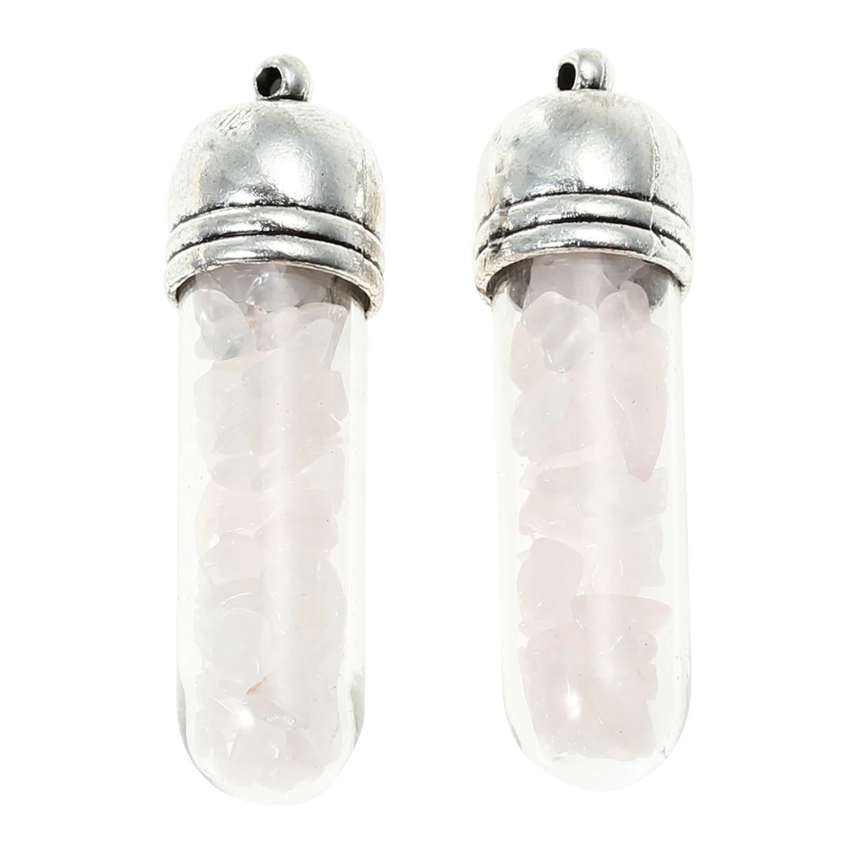 Стеклянные Подвески DoreenBeads для бутылок серебристый светильник-розовый 4 9 см x 1