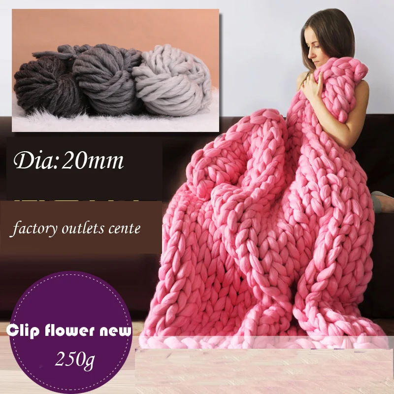 250g Super Thick Yarns For knitting High Grade Yarn Hand Knitting Wool yarn crochet Free Needles Comely 500g | Дом и сад