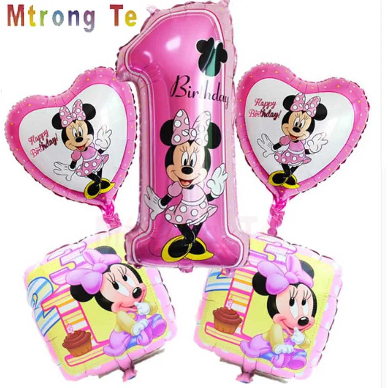 5 шт./компл. 1 Детские неоновые стикеры 1 Микки и Минни Маус воздушные шары для украшения праздников вечерние воздуха