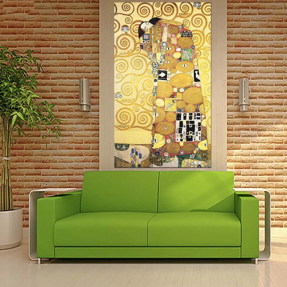 Модульная Картина на холсте 1 шт. Kiss By Gustav Klimt картина стену украшение для дома