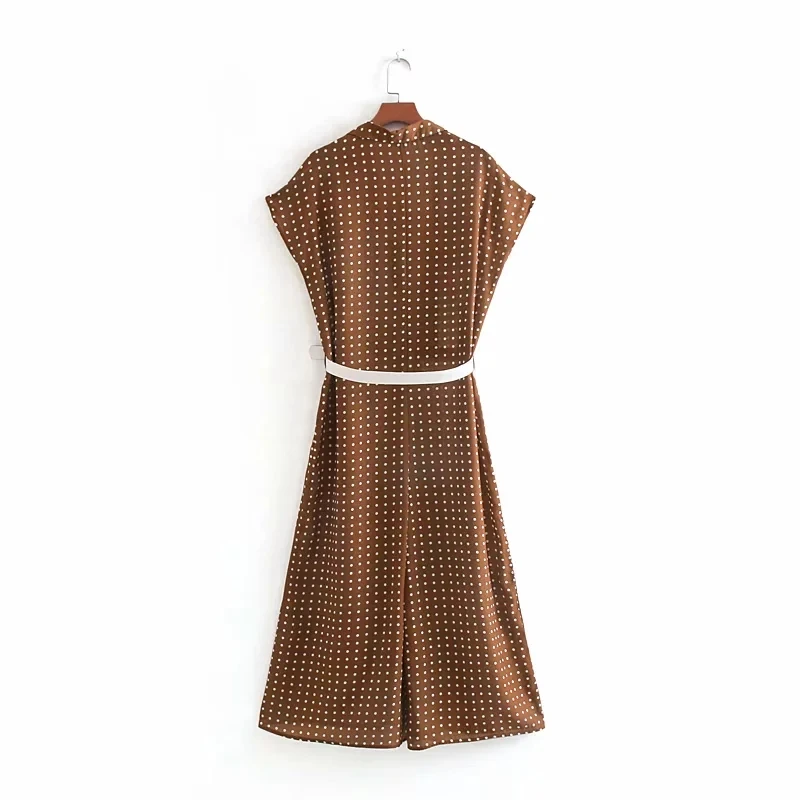 2019 boho в горошек коричневый комбинезон женский сексуальный v-образный вырез