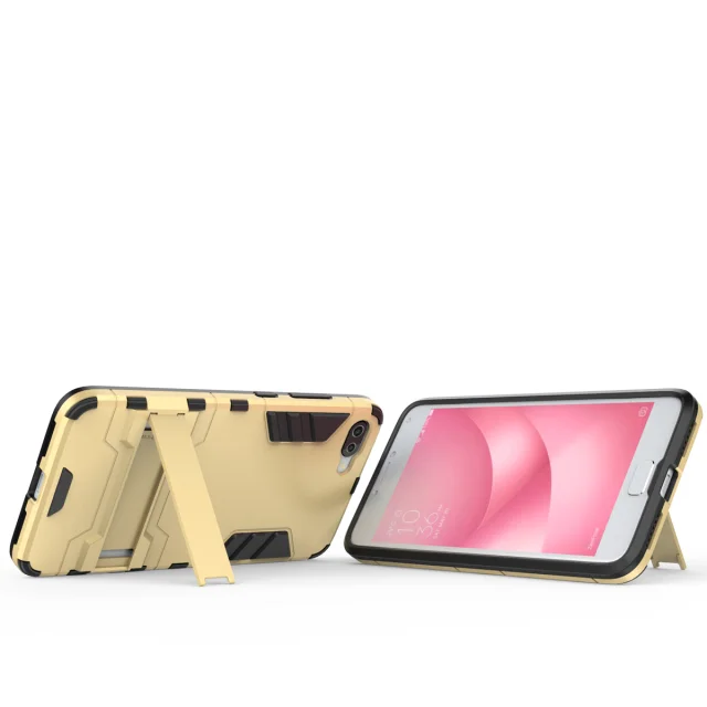 Для Asus Zenfone 4 Max zc554kl чехол с подставкой гибридный жесткий силиконовый + PC Панцири