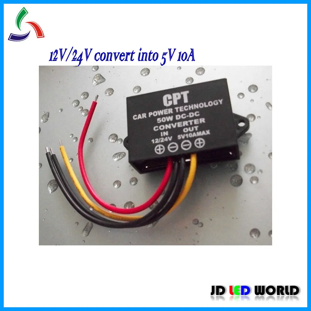 DC конвертеры 12V/24V до 5V 10A 50W преобразователь питания для автомобиля или автобуса