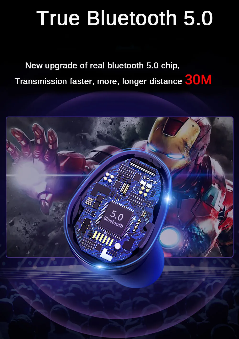 QCR TWS 5,0 Bluetooth наушники IP7 беспроводные наушники 6D стерео HiFi беспроводная гарнитура Earbus игровая гарнитура с микрофоном 2200 мАч