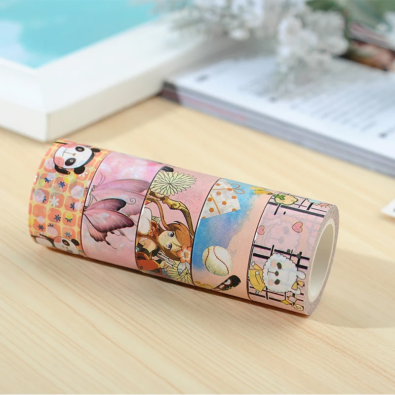 AAGU Новое поступление 1PC20mm * 7 m широкий мультфильм крафт васи лента декоративная