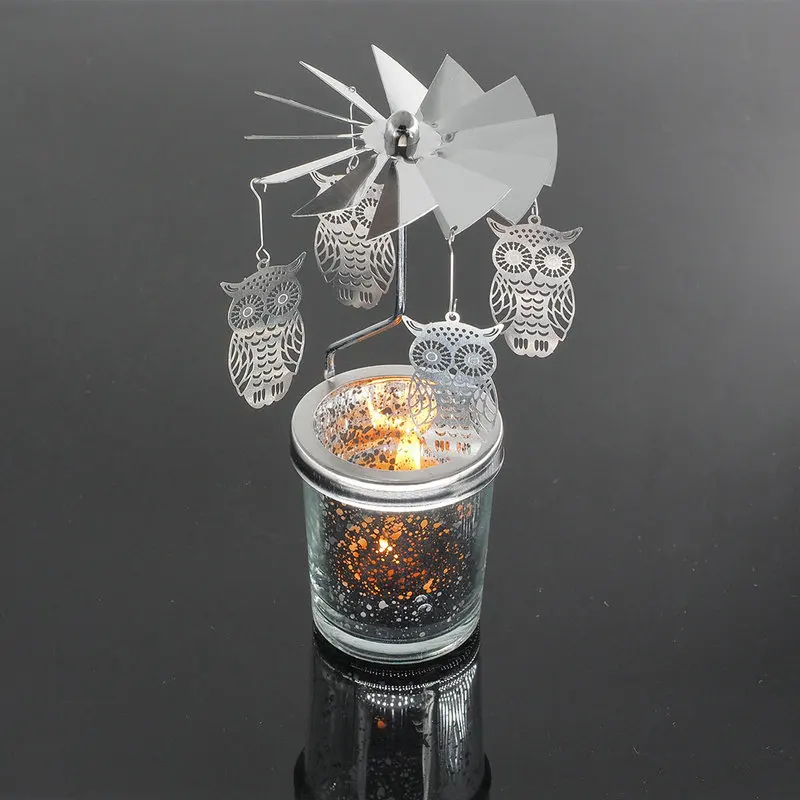 5 Вращающийся Сказочный чайный светильник, металлический чайный светильник, держатель, карусель, романтическое вращение, домашний декоративный подсвечник, художественный подарок - Цвет: 5