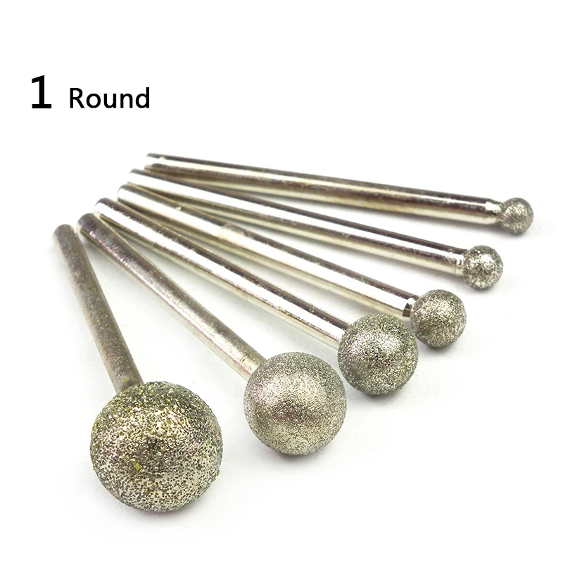 Круглые алмазные шлифовальные головки набор боров 5 шт.|bur set|diamond grinding headgrinding head |