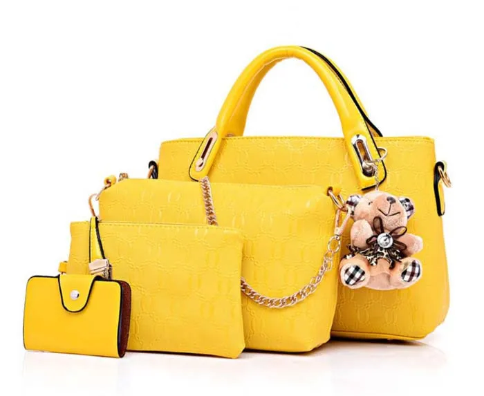 4 шт./набор, модная брендовая женская сумка, Брендовые женские сумки-мессенджеры, Сумки из искусственной кожи, кошелек, сумка-мессенджер, дорожные сумки