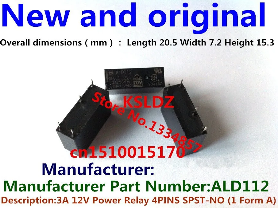 Реле мощности ALD105 ALD105W ALD112 ALD112W ALDP124 ALD124W ALD124 4 контактное 3A 5V 12V 24V Бесплатная