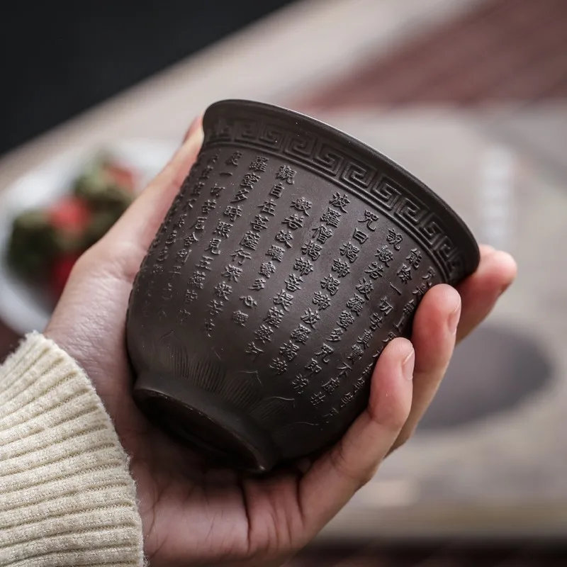 Винтажная чашка Sutra в форме сердца чашки ручной работы из натуральной фиолетовой