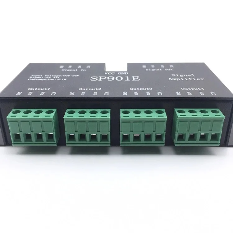 SP901E SPI выходной сигнал 4 группы управления светодиодный Усилитель сигнала управления для WS2811 SK6812 APA102 DMX512 полосы света модуль