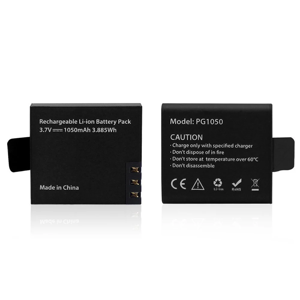 2x1050 mAh батарея экшн камеры с USB двойным зарядным устройством для Sj4000 (wifi) Sj5000 SJ6000