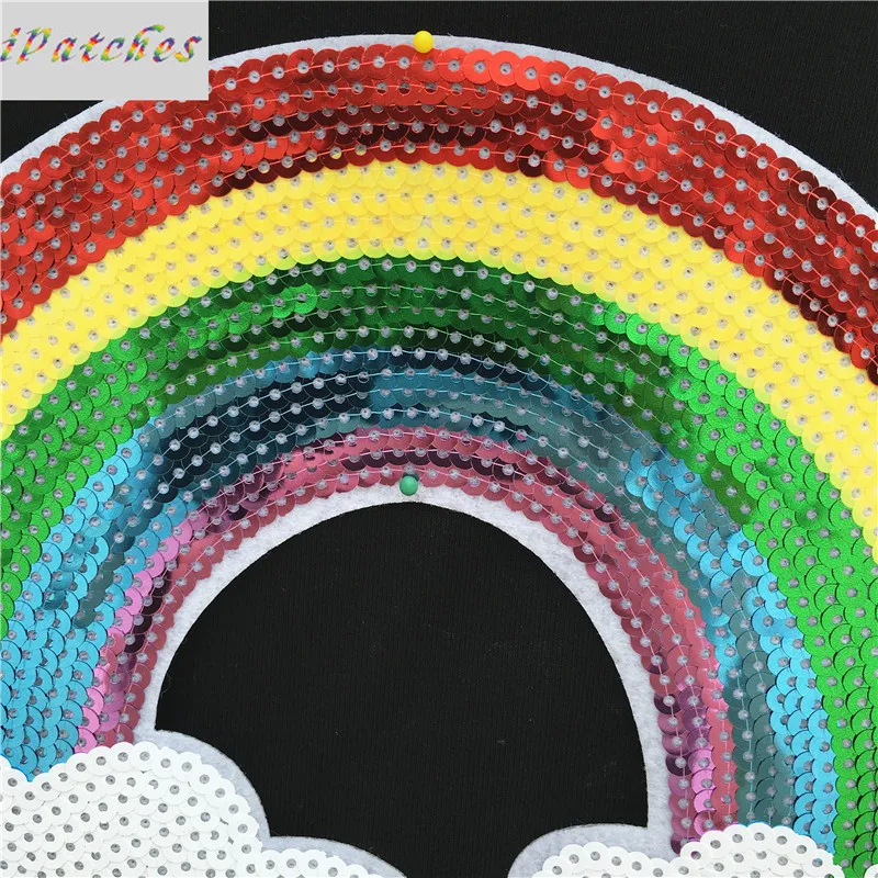 1 шт. Милая Радужная нашивка с блестками термоклейкая аппликация для одежды