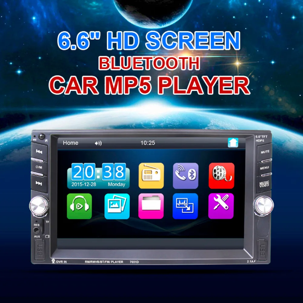 2017 New 7 Inch Touch Screen Car Vehicle Bluetooth FM/MP5 USB Port/TF Card Slot Aux Input DVD Player Auto Rear View Camera | Автомобили и