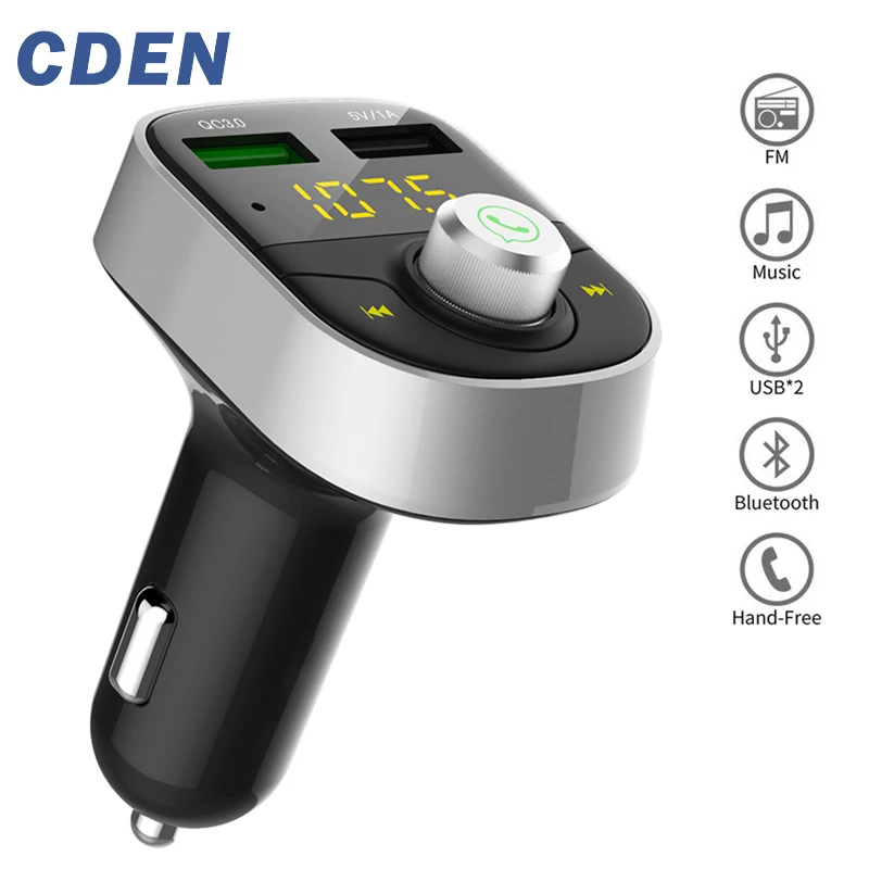 

Wireless 3.0 Quick Charge In-Car Bluetooth FM Transmitter Radio Adapter Car Kit MP3 Player Hands-Free with LCD Display HY28S