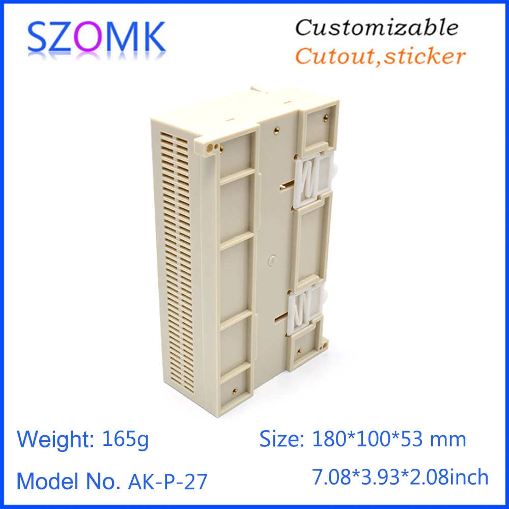 1 piece 180*100*53mm new design plastic enclosure din rail instrument box szomk high impact LCD controller housing | Обустройство