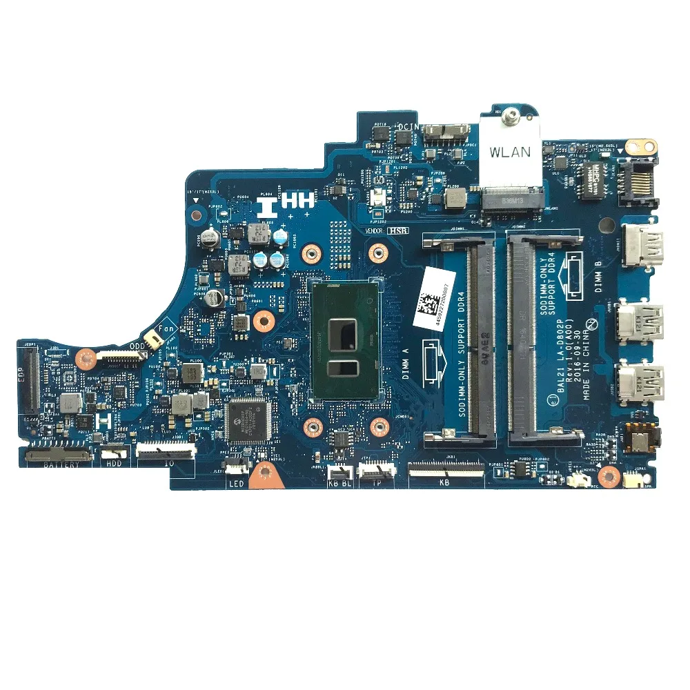 SZWXZY отлично подходит для DELL Inspiron Series 5567 5767 материнская плата ноутбука с I5-7200U DDR4