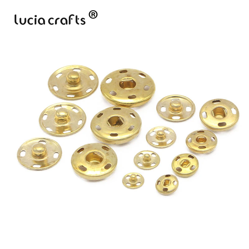 Lucia crafts 10set/lot Metal Press Studs Sewing Button Snap Fasteners Sewing  Clothes Bags Accessories G0711 images - 6