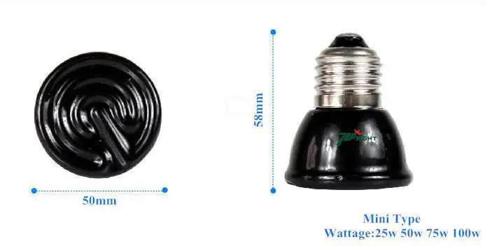 Керамический обогреватель для рептилий домашних животных 25 Вт 50x58 мм |
