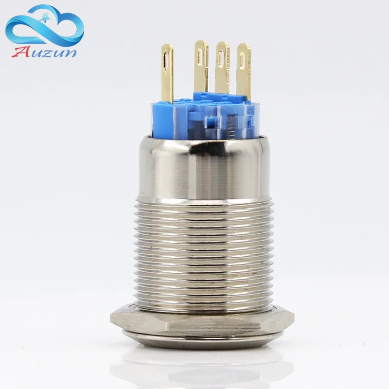 19 мм самофиксирующиеся металлический кнопочный переключатель автомобиля Крытый