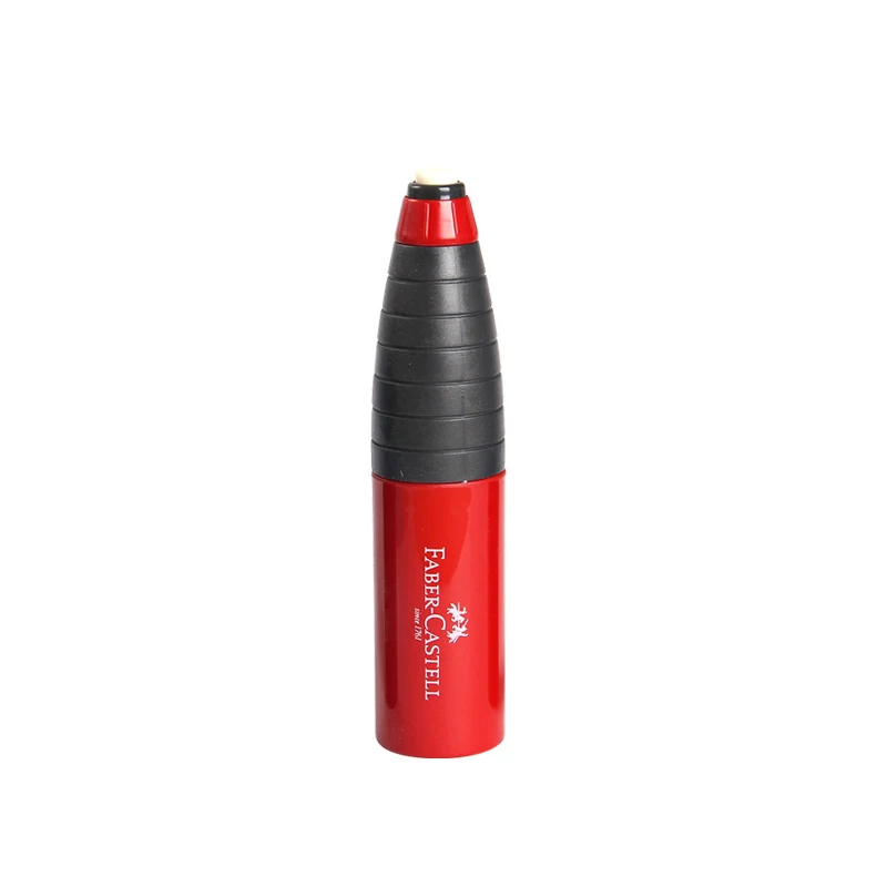 red Faber-Castell CASTELL 184401 вращающийся карандаш с одним отверстием школьные Точилки канцелярские школьные наборы для рисования с ластиком - Цвет: red