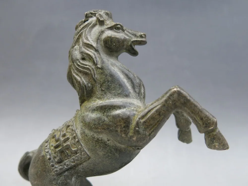 Китай бронза медь изысканные резные bautiful стенд конная Статуя скульптура|sculpture