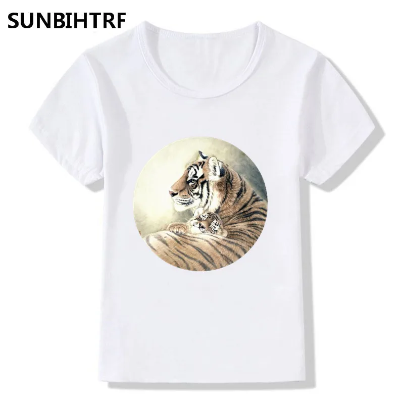 2018 модная детская футболка с принтом рычащий тигр летняя крутая повседневная