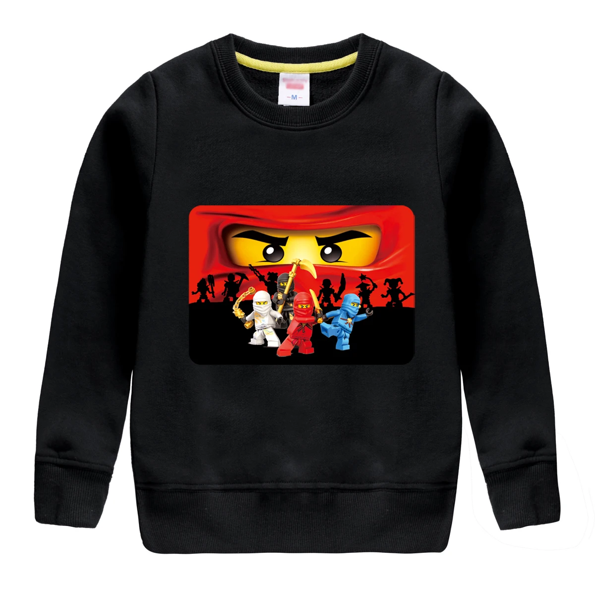 Зима-Осень cottonsweatshirt с стильная футболка с изображением персонажей видеоигр, детская одежда дизайн для детей, сохраняя тепло зимой - Цвет: black