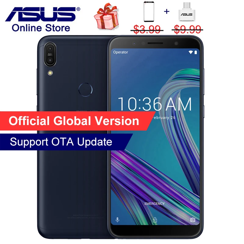 Мобильный телефон ASUS ZenFone Max Pro M1 ZB602KL X00TD 4G LTE 4 ГБ/64 ГБ+ 64 Гб 6 дюймов Snapdragon 636 с 3 слотами