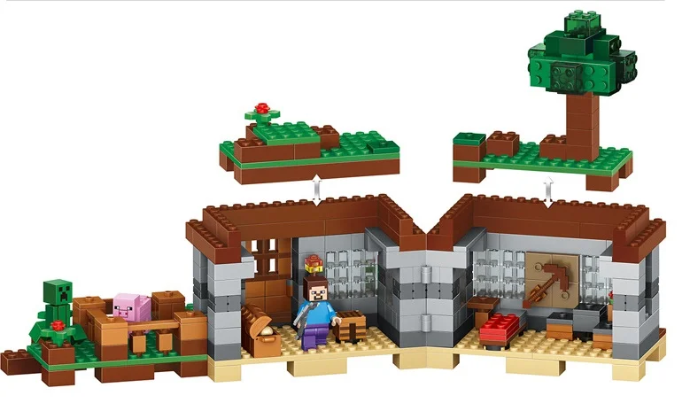 Lepins Модель Строительство комплекты Совместимость withlego 21115 мой мира MineCraft первой