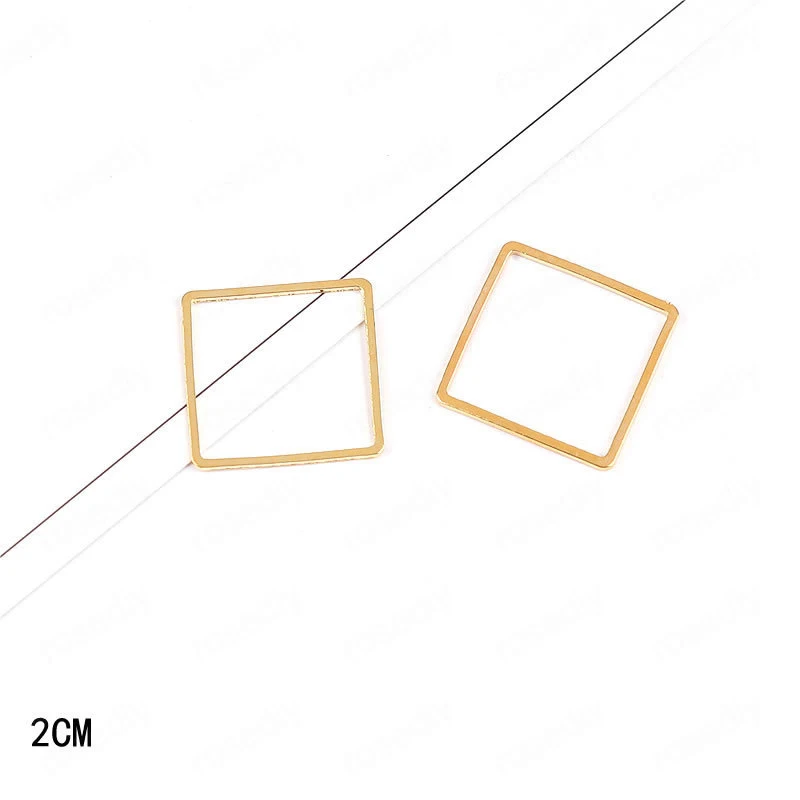 20PCS 1.5CM 2CM 2.8CM 24K Gold Color Brass Round Square Triangle Shape Closed Rings Connect Jewelry Earrings Accessories | Украшения и