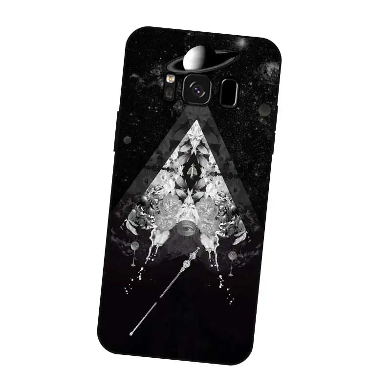 P233 Triangle Art Black Silicone Case Cover For Samsung Galaxy S5 S6 S7 S8 S9 S10 5G S10E S11 S11E Lite Edge Plus |