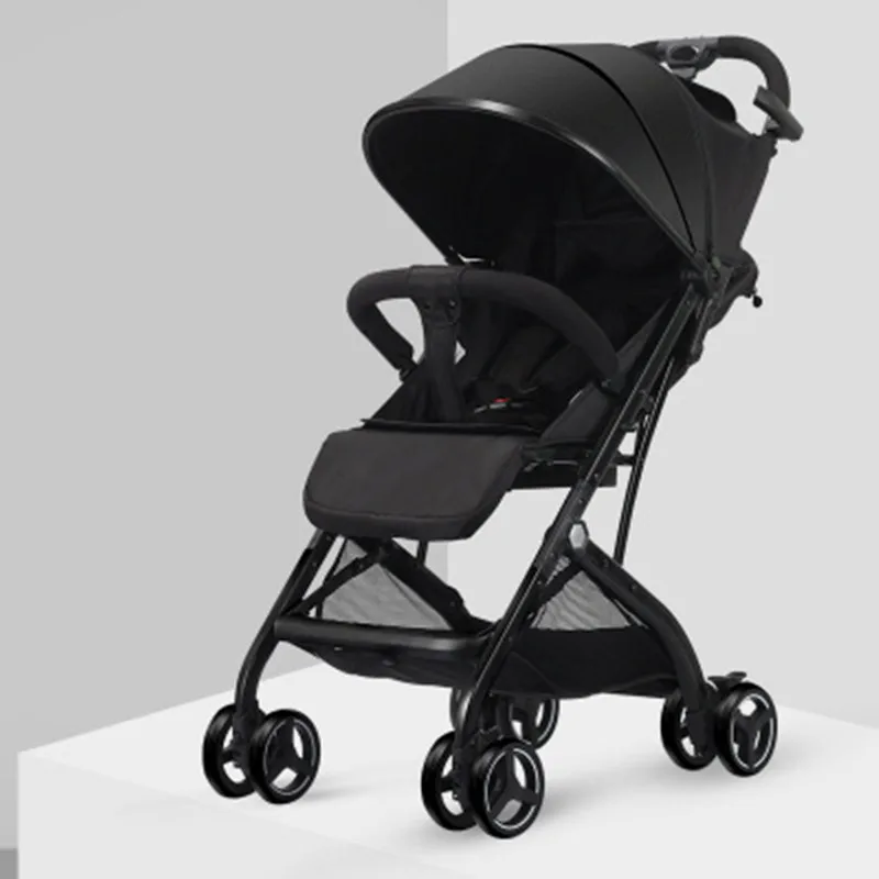 Black 6,7 кг легкая детская коляска с высоким ландшафтом, четырехколесная тележка, передвижная коляска для новорожденных, складная переносная, для прогулок с малышом - Цвет: Black