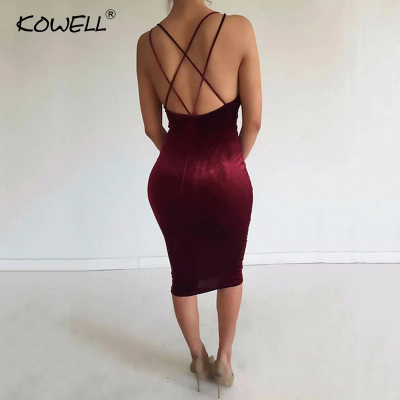 Kowell сексуальное Клубное платье 2018 Vestidos Новая мода без рукавов с вырезом на спинке