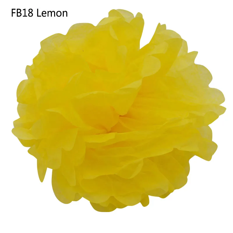 FB18lemon Многоцветный " 6" " 10" 1" 5 шт. бумажные цветы шар Свадьба для домашней вечеринки на день рождения автомобиль декоративная ткань бумага Pom Poms фонарь - Цвет: FB18lemon
