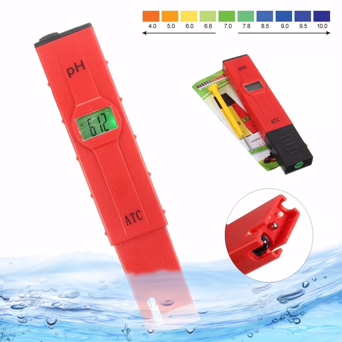 

JIGUOOR High Accuracy Pocket Digital Tester Meter Pen LCD PH Monitor For Drink Food Lab Aquarium Pool Water Measuring Tool