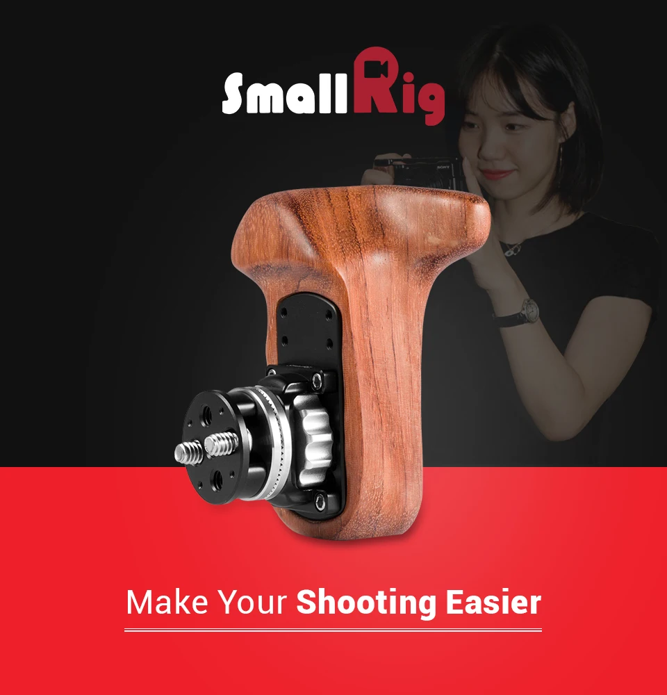SmallRig DSLR камера видео рукоятка универсальная деревянная правая Боковая ручка с Arri розетка болт-на крепление для sony/для Canon Cam