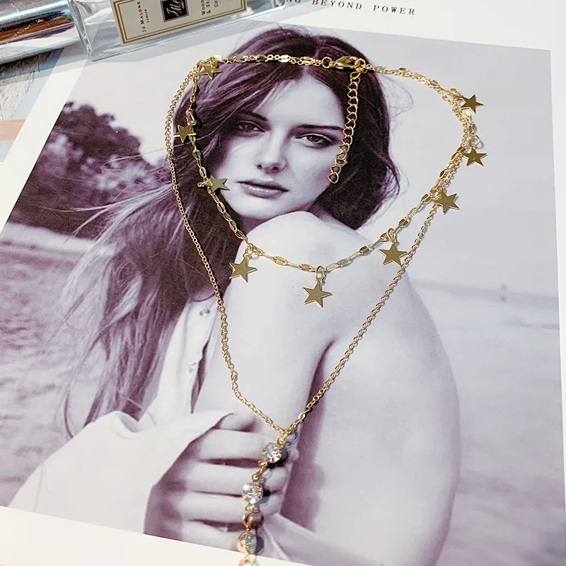 FYUAN длинные кисточки кристаллы колье ожерелья для женщин Bijoux звезда кулон цепи ожерелья массивные украшения вечерние подарки