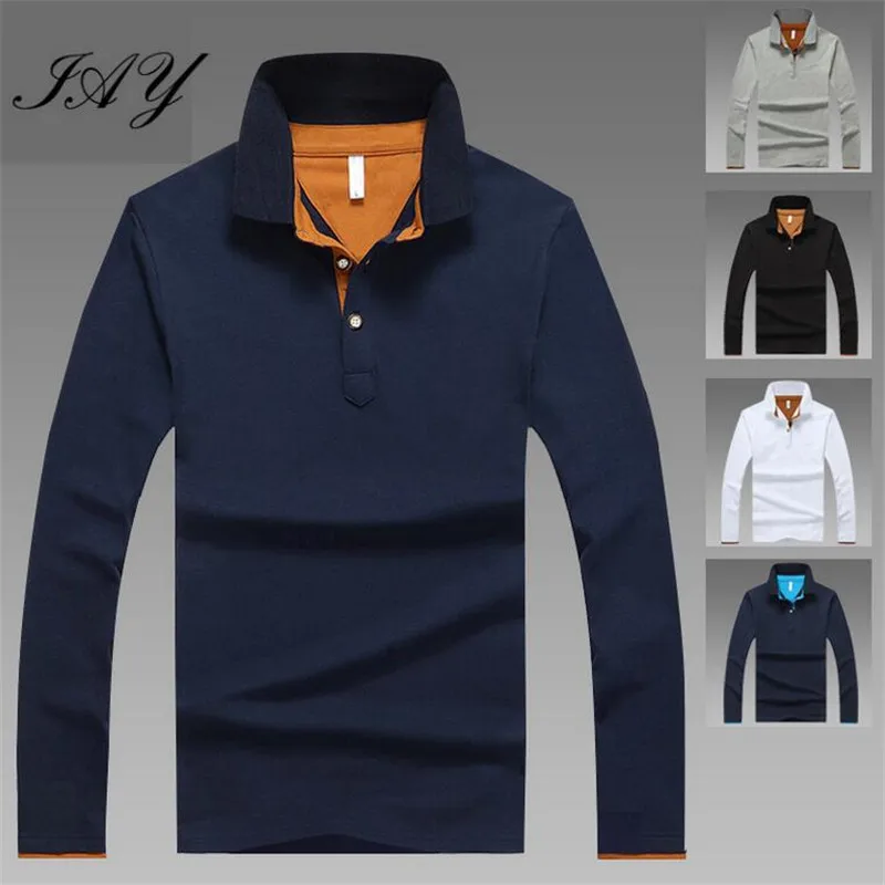 Новые Мужские Рубашки Поло Slim Fit Футболка С Длинным Рукавом мужчины Хлопок