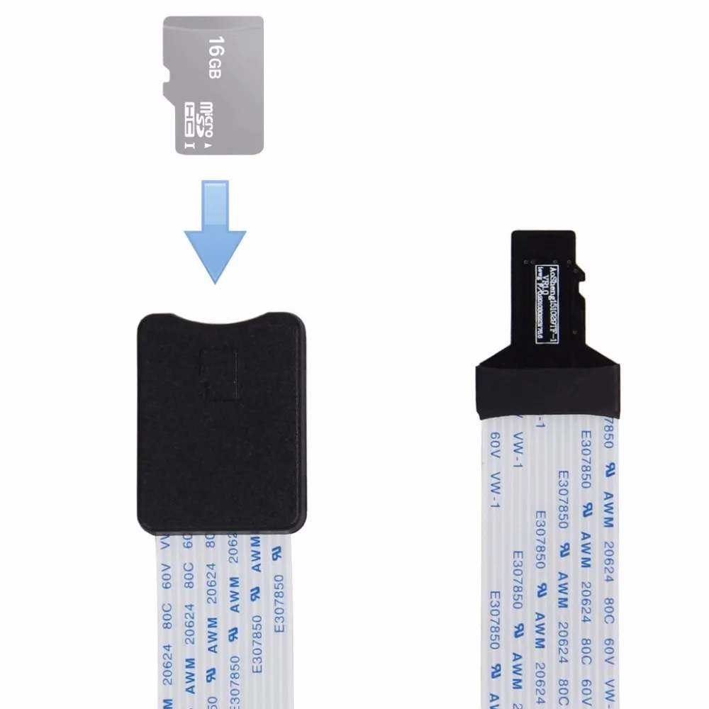 

OOTDTY TF Male To MicroSD Female Flexible Extension Adapter Cable Extender For Phone Car GPS TV 48/60cm