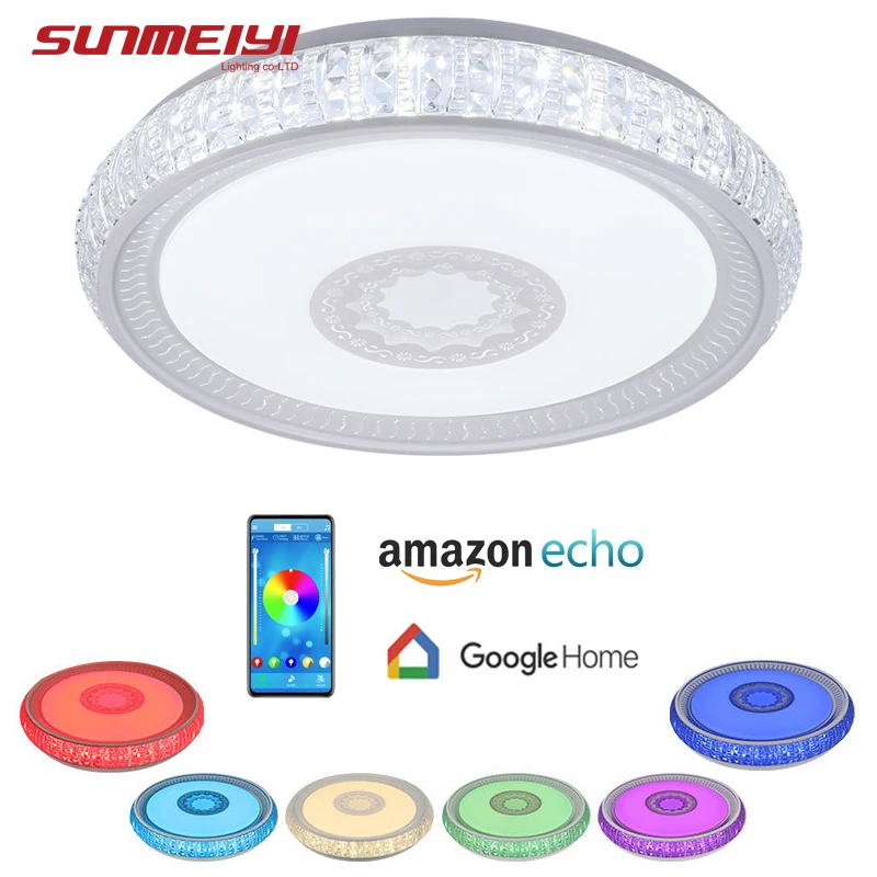 

Modern LED Ceiling Lights APP Dimmable Bluetooth Music Smart Light For Living room Kitchen Bedroom Google Home Kids room Lamp