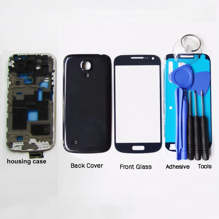 Новый Полный комплект для Samsung Galaxy S4 mini i9190 i9192 i9195 Корпус Передняя рамка + задняя