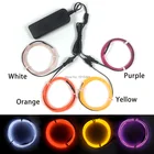 Акция! Декоративная режущая неоновая Светодиодная лента 2,3 мм, 4 шт. x 1 метр, водонепроницаемая, Электролюминесцентная проволока с питанием от батареи