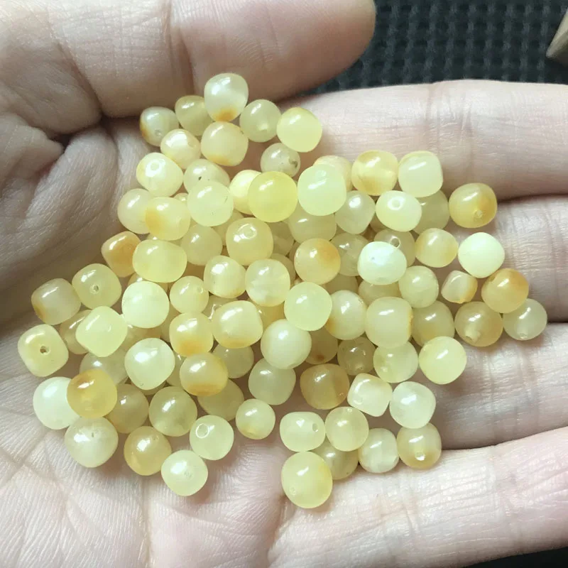 Yoowei бусины из зеленого янтаря драгоценный камень сделай сам для детского