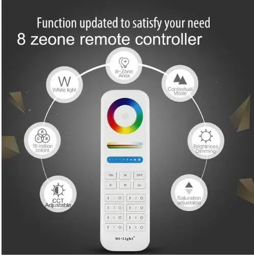 8 zone remote Mi Light RGBW светодиодный прожекторы уличные водонепроницаемые 10 Вт 20 Вт 30 Вт 50 Вт прожектор RGB CCT wifi 2,4 г AC 110 В 220 в 240 В светодиодный садовый свет - Испускаемый цвет: 8 zone remote